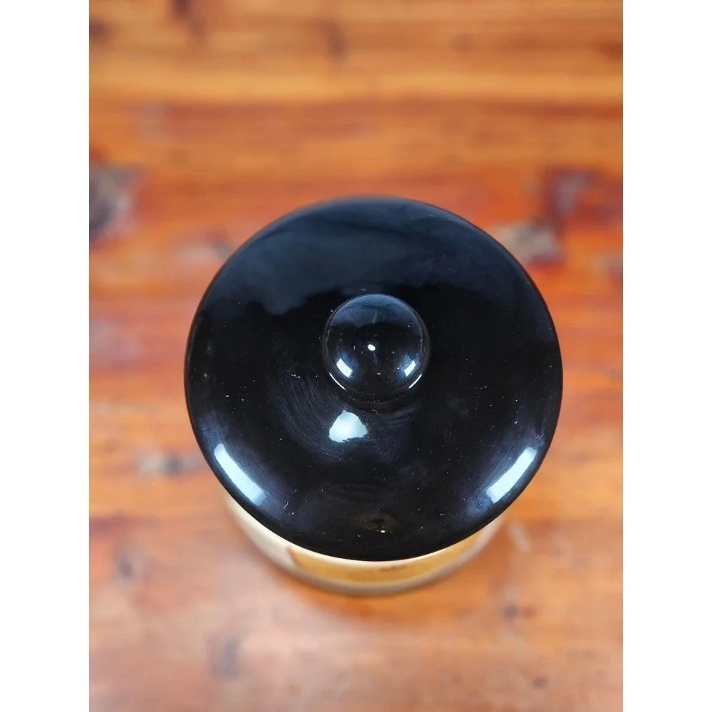 Vintage OGGI Wine Label Ceramic Canister With Lid 7 In